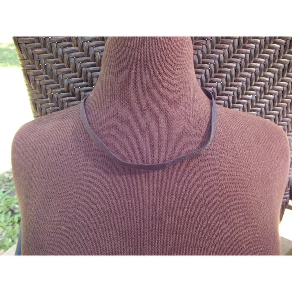 NW Choker Style Black Necklace With Extender Chain, Fashion Jewelry - Picture 2 of 5